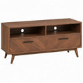 TV-meubel walnootbruin met 2 laden en 2 open vakken, 120 x 40 x 60 cm
