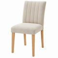 Beige bekleding met naturel rubberhouten poten, 46 x 60 x 92 cm