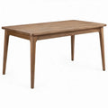 Rechthoekige eettafel 140 x 80 x 75 cm van massief rubberhout - Walnootbruin